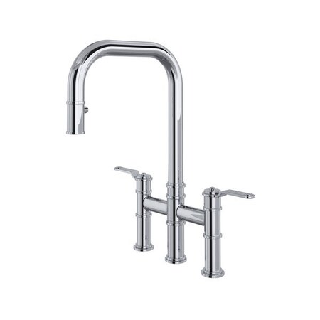Rohl Armstrong Pull-Down Bridge Kitchen Faucet With U-Spout U.4551HT-APC-2